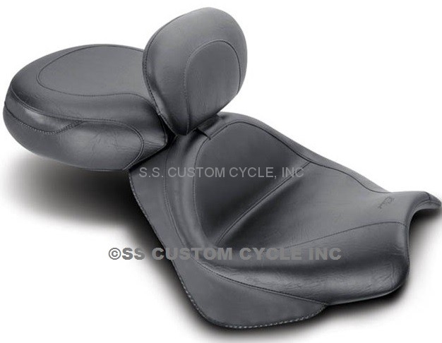 One Size No Studs or Conchos for Honda 2002-09 VTX1800/1300C/R Black Mustang Vintage Deluxe Black Sissy Bar Pad 