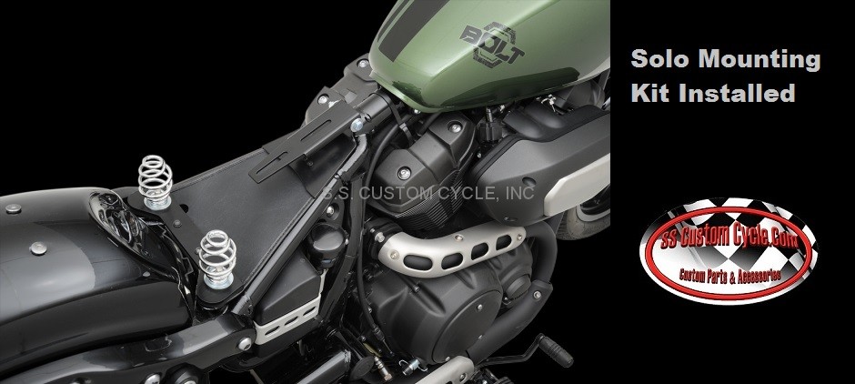 F FIERCE CYCLE 3.5 Black Steel Motorcycle Chopper Solo Seat Bracket Spring Mount Kit 