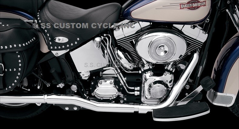 BASSANI POWER CURVE TRUE-DUAL CROSSOVER HEADER PIPES FOR SOFTAIL '89-'06  (EXCEPT '95 FLSTC)