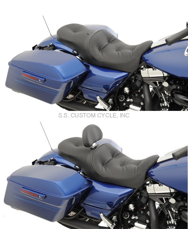 Two-up Rider and Passenger Seat Low Profile Seat Fit For Harley Touring Street Glide Road King 2009-2020 Road Glide 2015-2020 