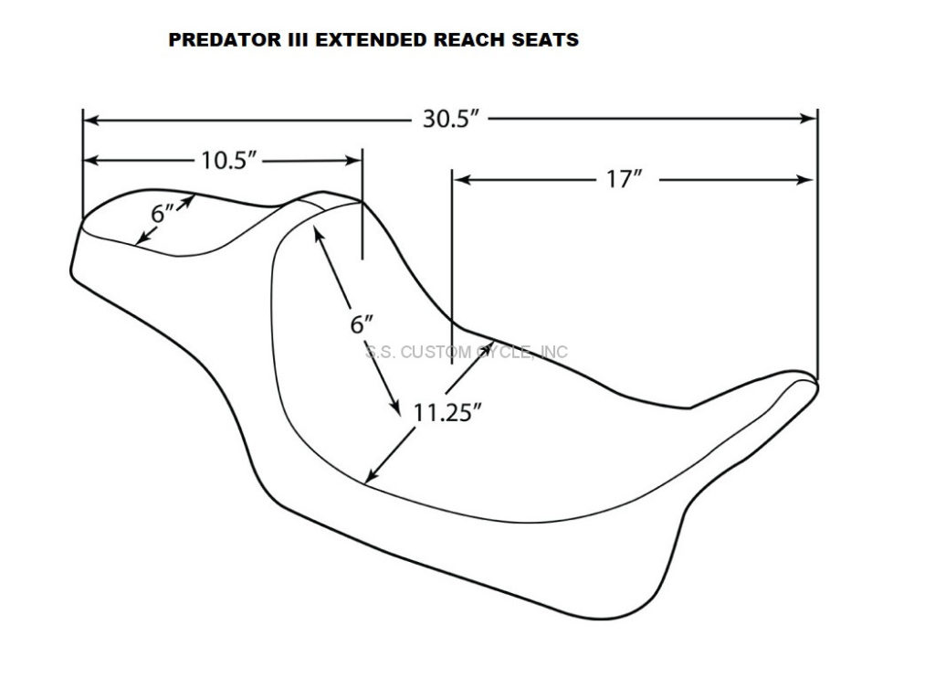 PREDATOR III EXTENDED REACH SEATS - SS Custom Cycle